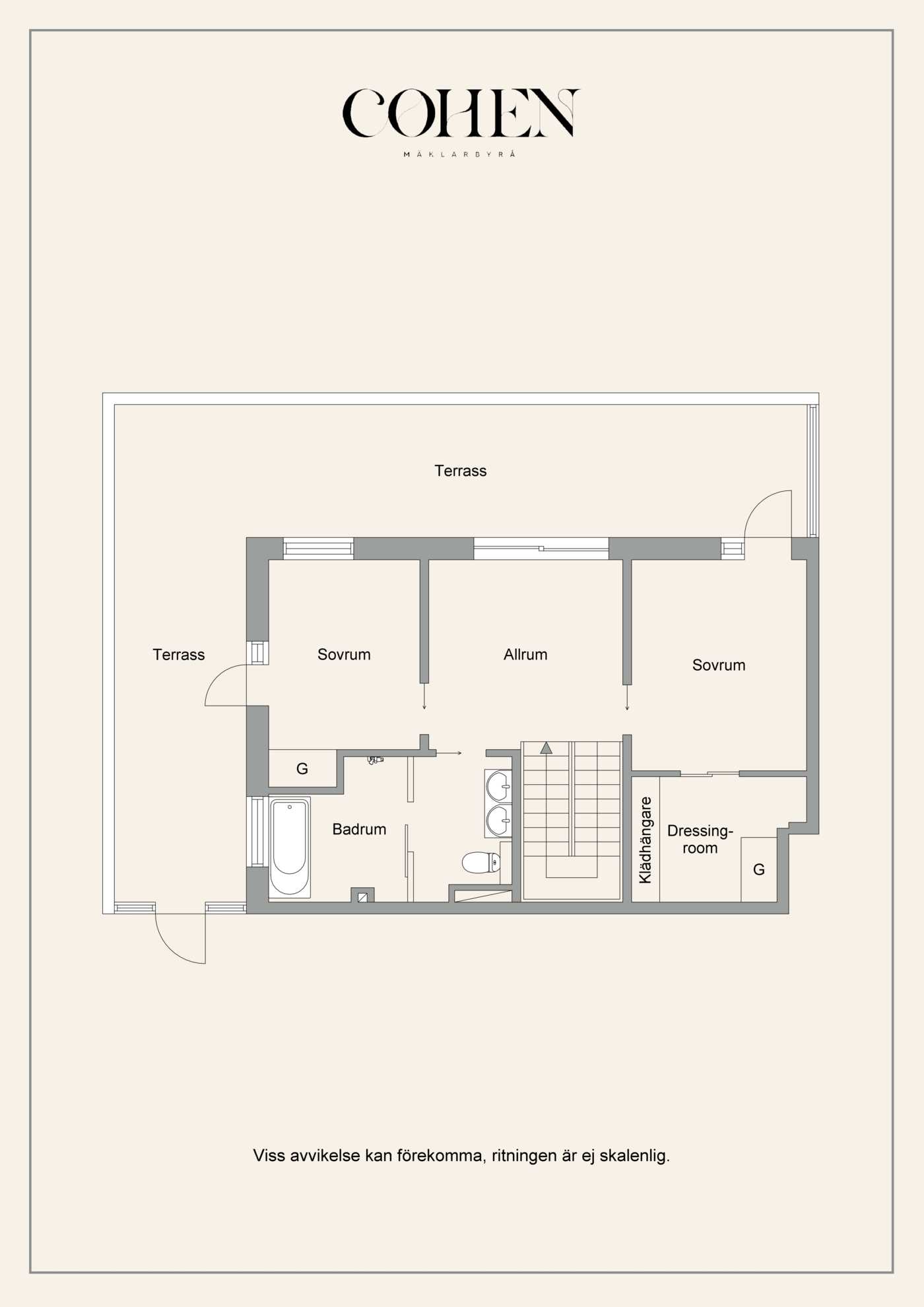 Planritning övre plan