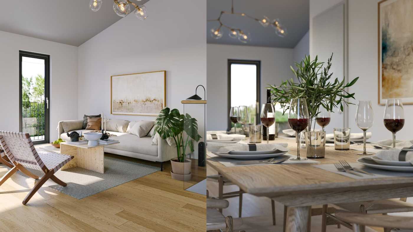 Detalj vardagsrum och dukning