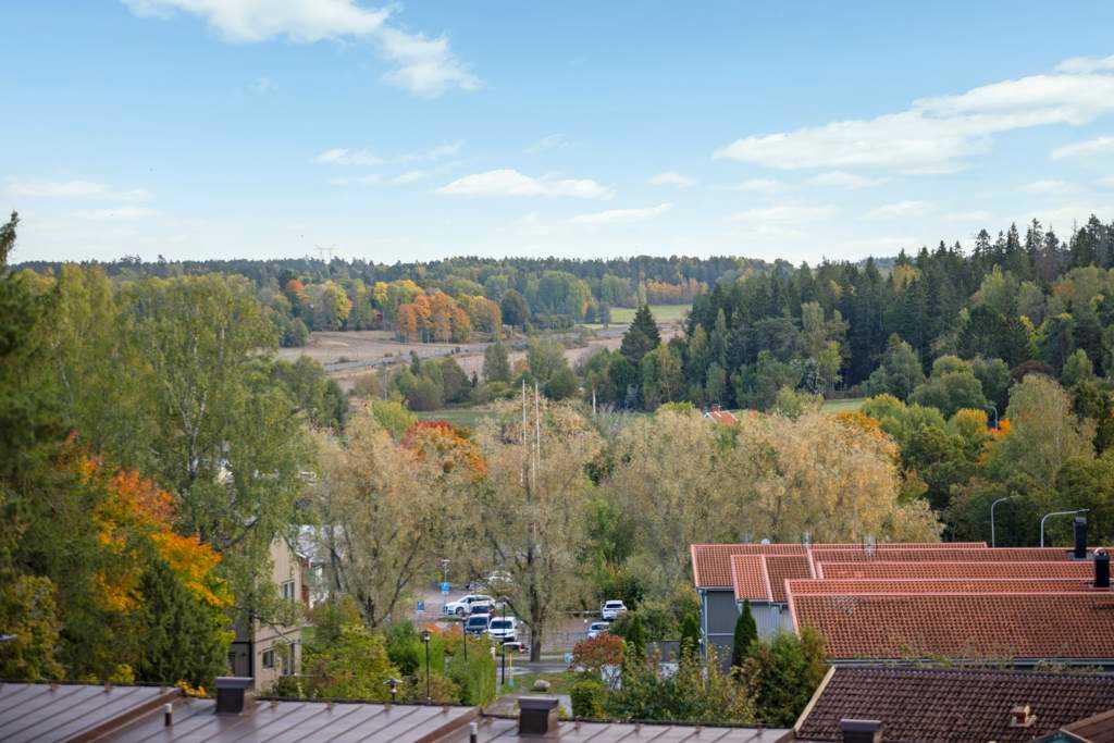 Utsikten söderut från balkongen