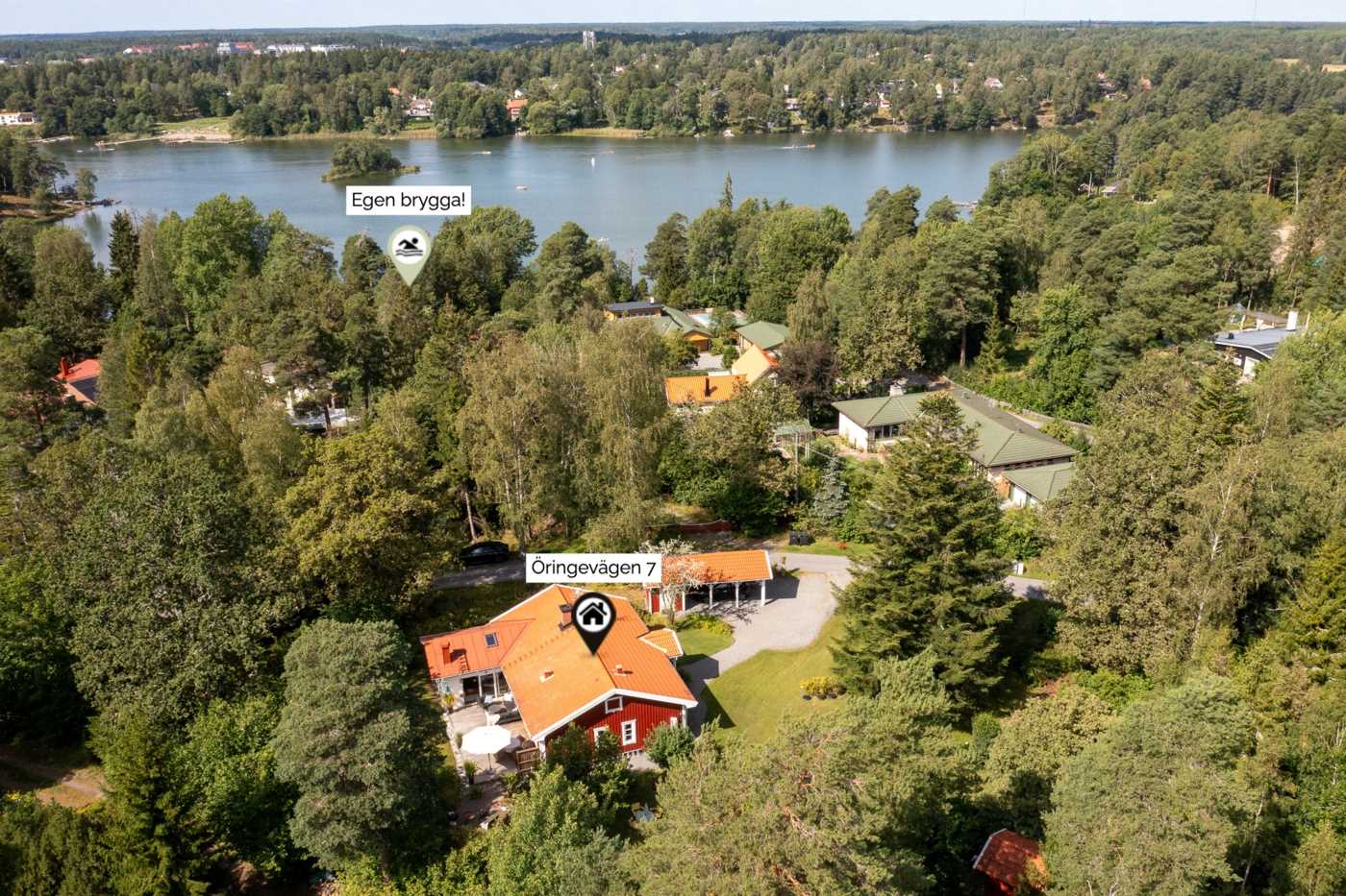 Öringevägen 7 & bryggan i Valloxen