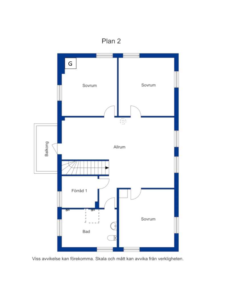 Planritning Övre plan